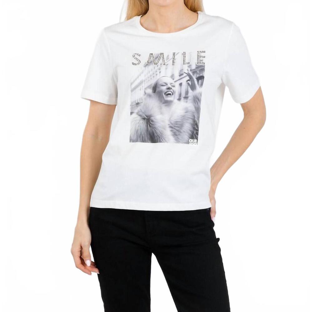 NEW OUI smile tee in cloud dancer